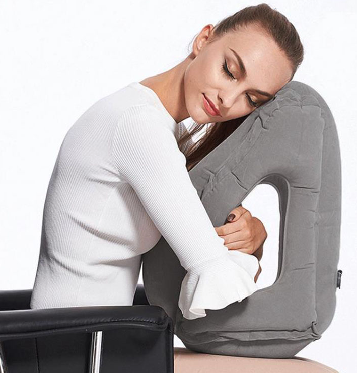 Надувная воздушная подушка для путешествий, подголовник для поддержки подбородка, для самолета,офиса смотреть онлайн