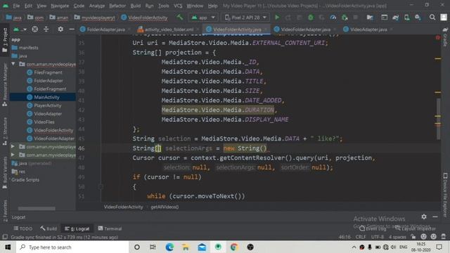 How To Make Video Player App In Android Studio | Show And Play Folder's Videos Tutorial - Part 8 смотреть онлайн
