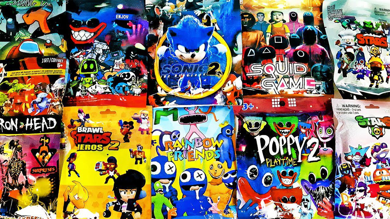 КИТАЙСКИЕ СЮРПРИЗЫ В ПАКЕТИКАХ Rainbow Friends, ХАГИ ВАГИ Poppy Playtime, Brawl Stars SONIC Among Us смотреть онлайн