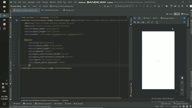 Tutorial Spinner in Android Studio 4.1 смотреть онлайн