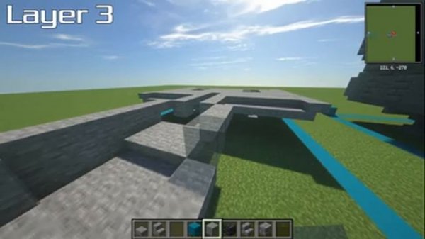 Minecraft Tutorial: Star Wars: How to Make a Lambda-class Shuttle (Landed)