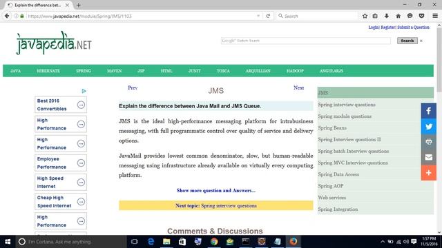 Explain the difference between Java Mail and JMS Queue.
| javapedia.net смотреть онлайн