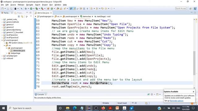 JavaFX - Menu , MenuBar, MenuItem ,creating Submenu - Java Programming - CSE1007 смотреть онлайн