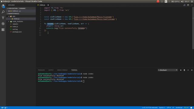 node and es6 tutorial part 9 file system rename & stat function смотреть онлайн