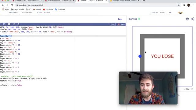 Specifics for "contains" and "hits" methods - CMU CS Academy 4.3.2 - 4.3.4 смотреть онлайн