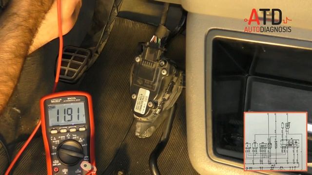 Interruptor de embrague con polímetro y esquema eléctrico. смотреть онлайн