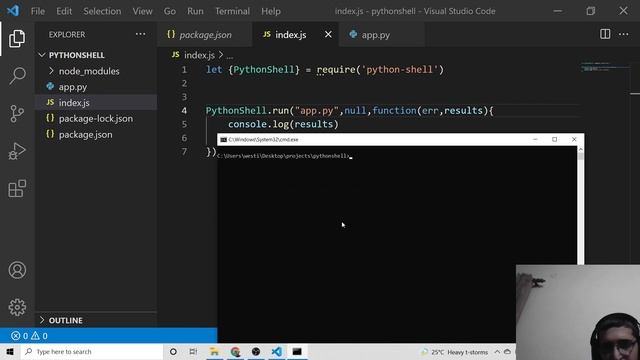 Node.js Tutorial to Execute Python Scripts Using python-shell Library in Javascript For Beginners смотреть онлайн