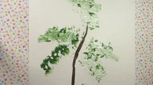 Черёмуха рисунок ватными палочками и мятой бумагой