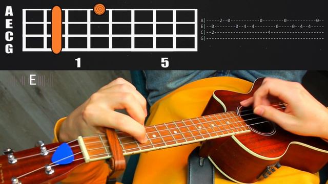 Undertale HIS THEME Ukulele Tutorial with Tabs смотреть онлайн