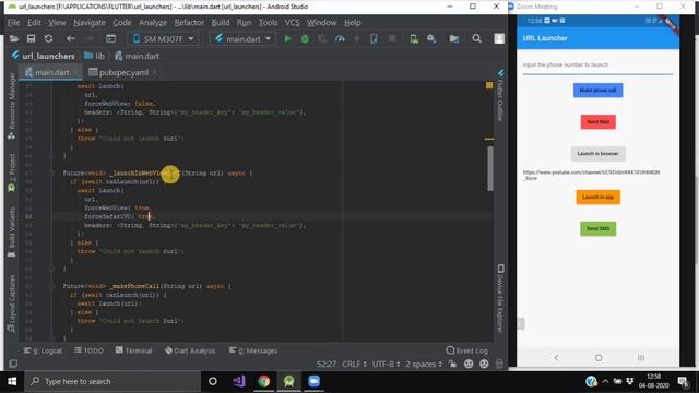 Url Launcher in Flutter | SMS | Send Mail | Open Url | Flutter by Google | #Flutter | #CodeStudio смотреть онлайн
