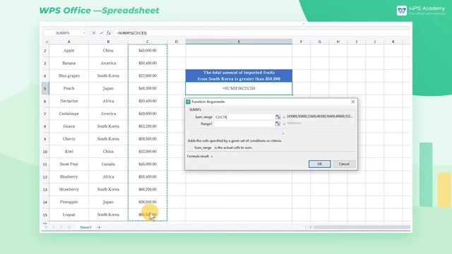[WPS Academy] 1.5.6 Excel: Use SUMIFS function with multiple criteria смотреть онлайн