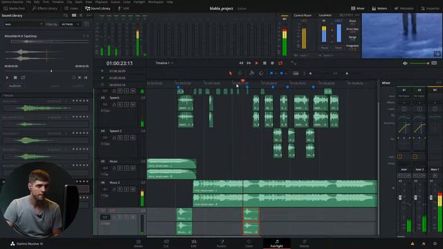 Глава 5.3 Вкладка Fairlight. Работа со звуком. Звуковые библиотеки