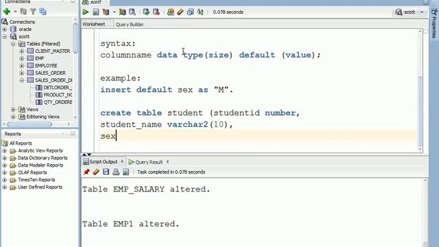 Oracle SQL PLSQL 12C Tutorial 19 - Default Value смотреть онлайн