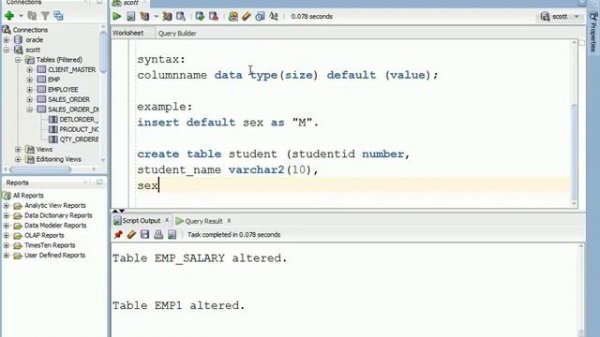 Oracle SQL PLSQL 12C Tutorial 19 - Default Value