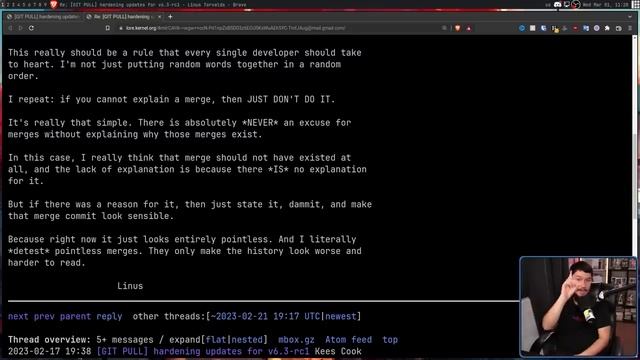 Linus Torvalds Is Sick Of Useless Git Merges смотреть онлайн