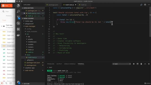 Writing Tests and Assertions [The Complete Node.js Developer Course (3rd Edition) 2021] смотреть онлайн