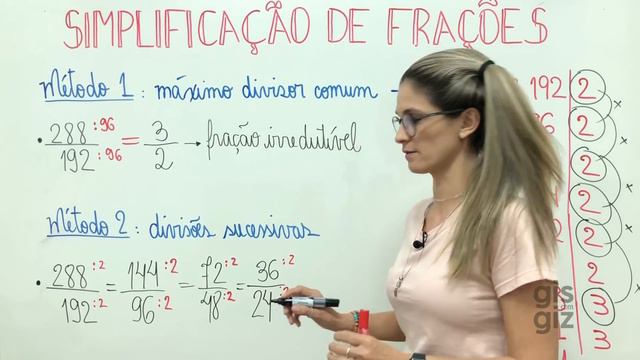 SIMPLIFICAÇÃO de FRAÇÕES |FRAÇÃO | Explicação detalhada | Matemática Básica | \Prof. Gis/ смотреть онлайн