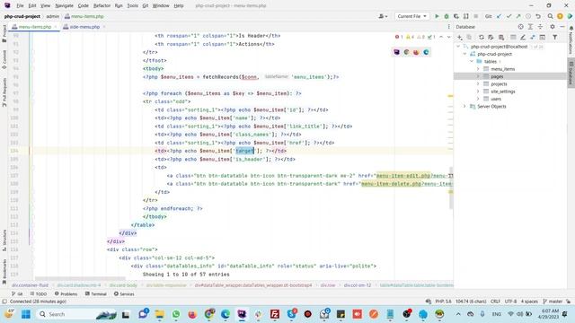 HTML CSS Bootstrap Template PHP CRUD MySQL Database - Menu item pages and common functions смотреть онлайн