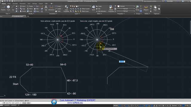 Coordonate Polare in Curs Autocad LT Workshop смотреть онлайн