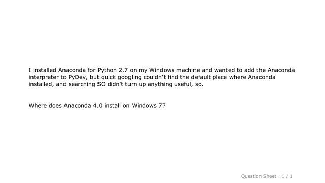 Windows : Where does Anaconda Python install on Windows? смотреть онлайн