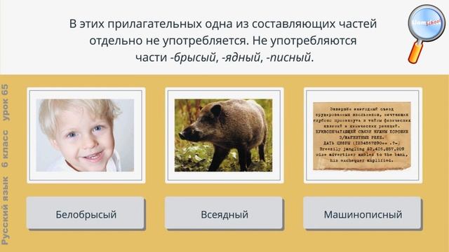 Русский язык 6 класс (Урок№65 - Дефисное и слитное написание сложных прилагательных. Часть 2.) смотреть онлайн