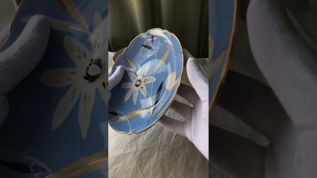 Редкая чайная пара «Тигровая лилия» Дрезденская форма / Дулька. Дулевский фарфоровый завод, 1963 г. смотреть онлайн