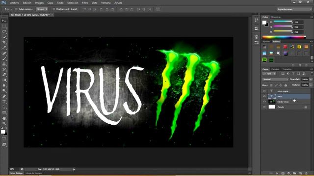 Efecto de texto Ovni | Virus | con Photoshop (Tutorial) смотреть онлайн