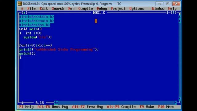 how to clear screen without use of clrscr() ,how to print Blinking output and DOS command in C. смотреть онлайн