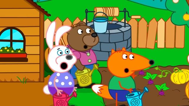 ЛИСЬЯ СЕМЕЙКА. ОБЕД. На русском. Почему нельзя баловаться за столом. смотреть онлайн