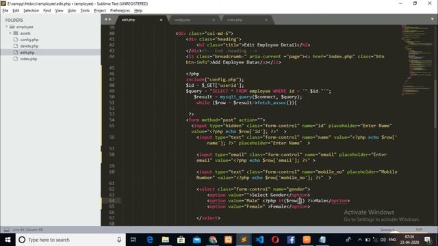 Update Data From Mysql Table Using PHP смотреть онлайн
