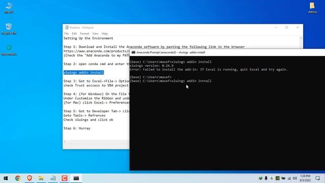 MS Excel Python XLWings setup смотреть онлайн