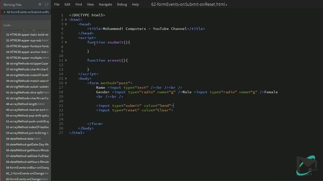 62 JavaScript Hindi - Beginner Tutorials - Form Events onSubmit onReset смотреть онлайн