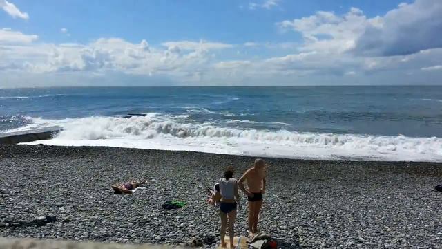 Адлер,черное море. Морской прибой time laps смотреть онлайн
