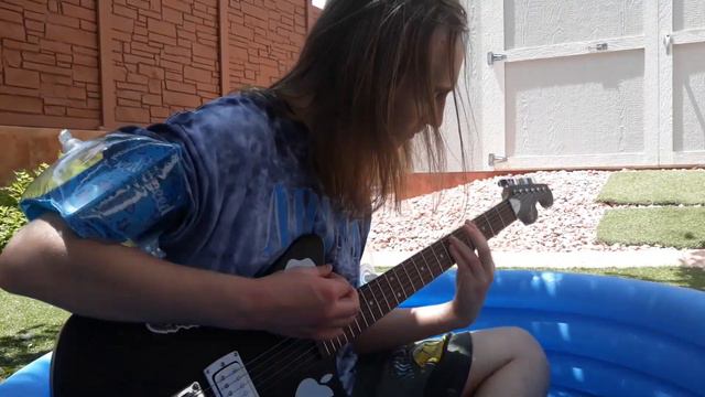 Smells Like Teen Spirit Guitar Cover But In A Pool With A Toys R Us Guitar смотреть онлайн