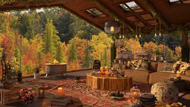 Peaceful Spring Coffee Shop Ambience 4K ☕ Smooth Jazz Music to Relax/Study/Work to смотреть онлайн