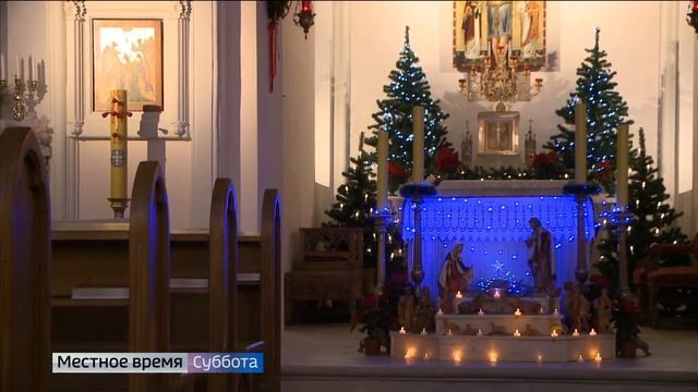 Храм Католического прихода Святого Розария Пресвятой Девы Марии во Владимире готовится к Рождеству смотреть онлайн