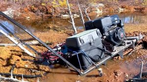 Жесть!!! Как тонет мотобуксировщик (мотособака) в болоте /Закрыл сезон