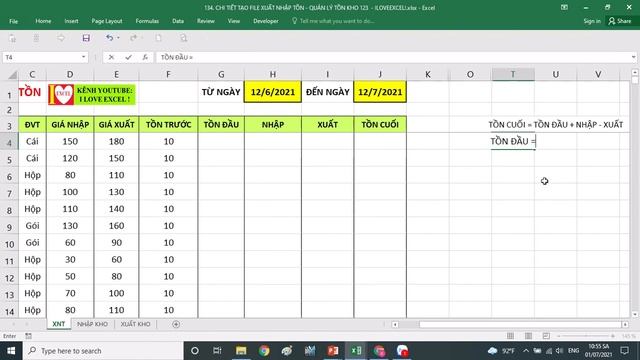 HƯỚNG DẪN CHI TIẾT CÁCH TẠO BẢNG QUẢN LÝ TỒN KHO- ILOVEEXCEL! смотреть онлайн