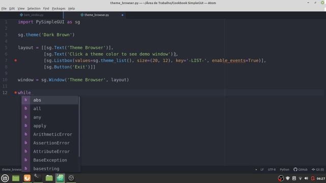 PySimpleGUI Cookbook - #06 Seletor de Temas (Demo app) смотреть онлайн