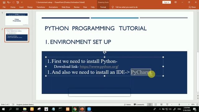 1 Environment Setup For Python Program смотреть онлайн