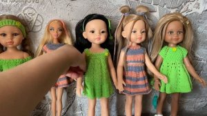 28-04-2023 Салатово полосатая клумба из платьишек для кукол Паола Рейна