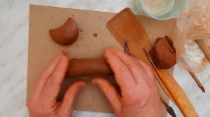 Как слепить кошку из природной глины. Лепка фигурки под роспись.