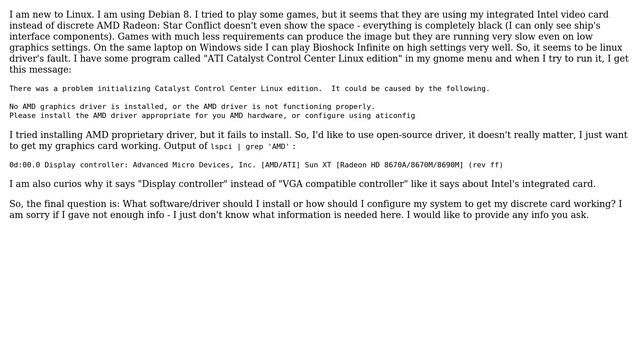 Video Card Driver Problem In Debian (AMD Radeon R5 M330)
