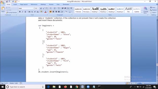 MongoDB tutorial lecture 6 : How to insert documents in collections смотреть онлайн