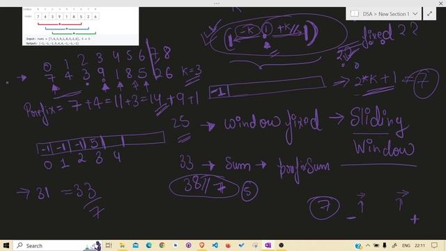 LeetCode | 2090. K Radius Subarray Averages | Sliding Window | Prefix Sum смотреть онлайн