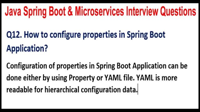 Java Spring Boot & Microservices | Q12. How to configure properties in Spring Boot Application? смотреть онлайн
