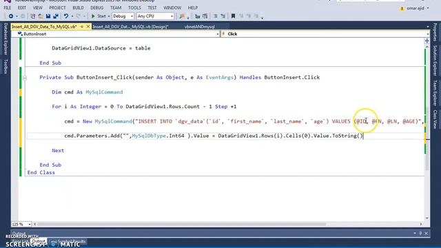 VB.NET - How To Insert All DataGridView Data Into MySQL Database Using For Loop [with source code] смотреть онлайн