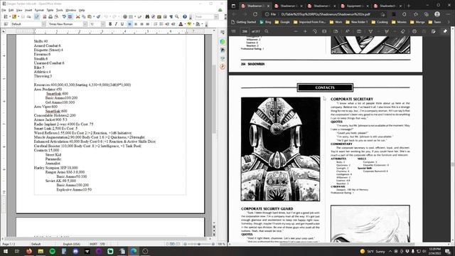 Shadowrun Second Edition Character Creation Guide