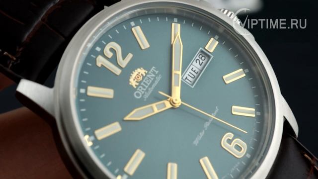 Мужские механические часы Orient RA-AA0C06E19B с зеленым циферблатом смотреть онлайн