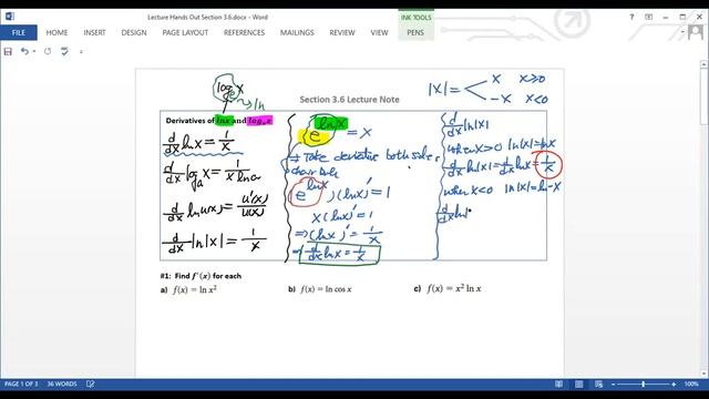 Lecture #13 (Section 3.6) : The Derivatives of Logarithmic Functions -- Part I смотреть онлайн